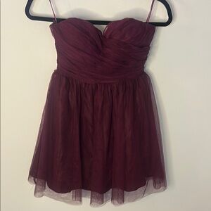 Lulu's Maroon Ruched Babydoll Mini Dress